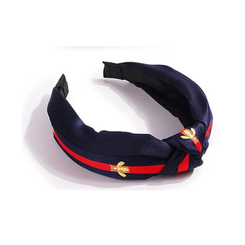 LUXE "WannaBee" NAVY/RED/BLACK Top Knotted Headband 💚❤️💚🐝 (LHXX006)